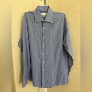 Barneys New York Pinstripe Cotton Button-down Long Sleeve in Blue - Size 15.5